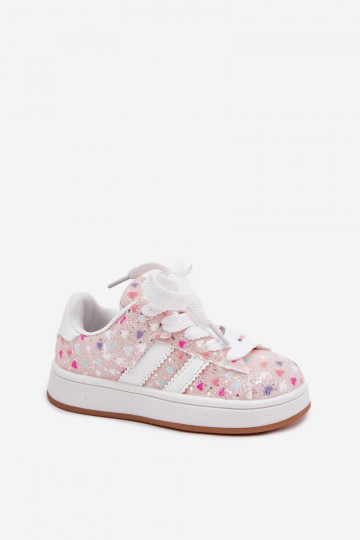 Glänzende Sportschuhe Kindisch In den Herzen pinke Farbe Tessina 2