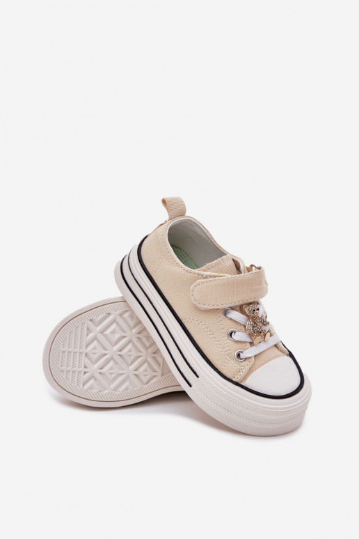 Puéril chaussures décontractées Ze Złotą Przypinką Nounours beige Solena