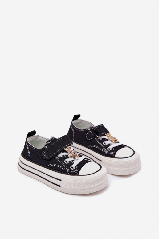 Puéril chaussures décontractées Ze Złotą Przypinką Nounours couleur noire Solena Puéril chaussures décontractées Ze Złotą Przypinką Nounours couleur noire Solena