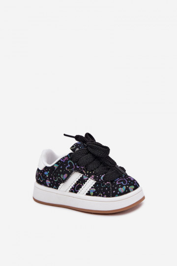 Turnschuhe Sneakers Stilvollllschuhe Kindisch mit Herzen schZuarze Farbe Mirelle 2