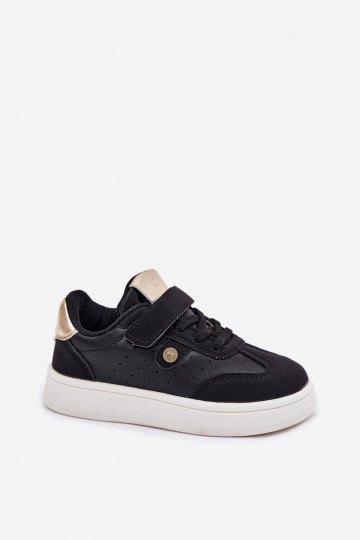 Turnschuhe Sneakers Stilvollllschuhe Kindisch mit Klebeverschlüssen schZuarze Farbe Zarina 2