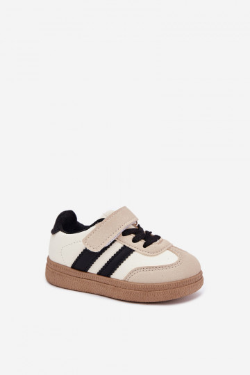 Turnschuhe Sneakers Stilvollllschuhe Kindisch mit Klebeverschlüssen Beige Adelina 2