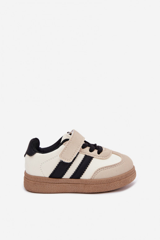 baskets Chaussures modèle baskets Puéril avec attaches adhésives beige Adelina