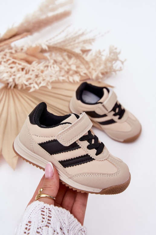 Kinder-Sneaker Turnschuhe mit Klebeverschlüssen Beige Viona