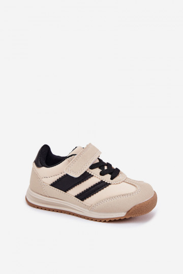 Kinder-Sneaker Turnschuhe mit Klebeverschlüssen Beige Viona 2