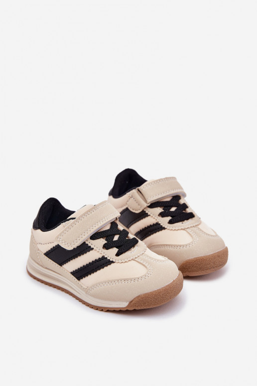 Kinder-Sneaker Turnschuhe mit Klebeverschlüssen Beige Viona