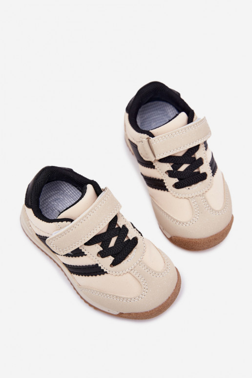 Kindersneakers sportschoenen met zelfklevende bevestigingsmiddelen beige Viona