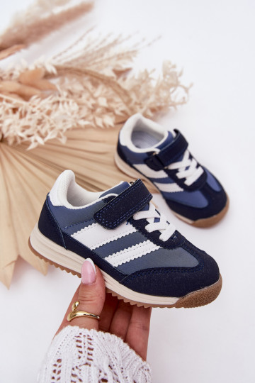 Kinder-Sneaker Turnschuhe mit Klebeverschlüssen Dunkelblau Viona
