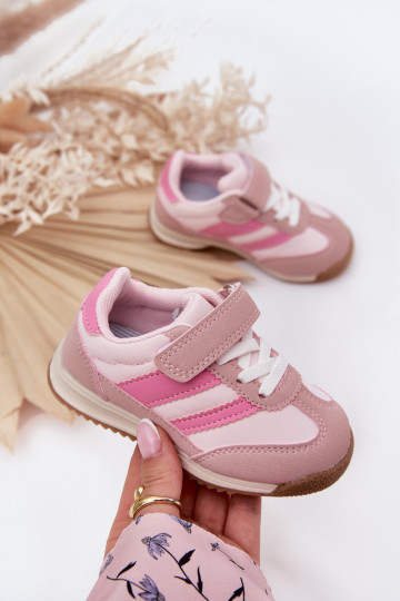 Baskets pour enfants avec fermetures auto-agrippantes, couleur rose "Viona"