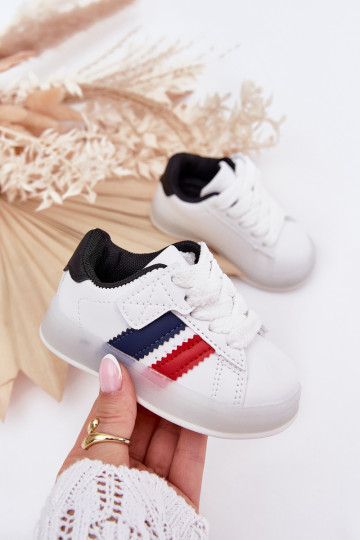 Kindersportschuhe im "Sneakers"-Modell mit glitzernder Sohle, weiß-schwarz "Arielle"