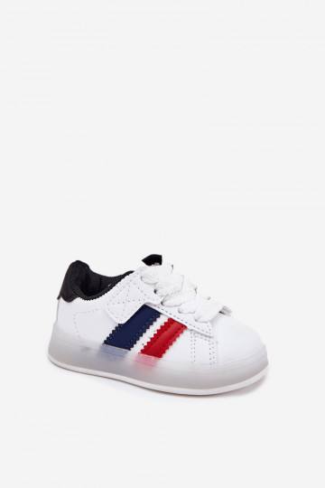 Kindersport schoenen "Sneakers" model met glinsterende zool, wit-zwart "Arielle" 2