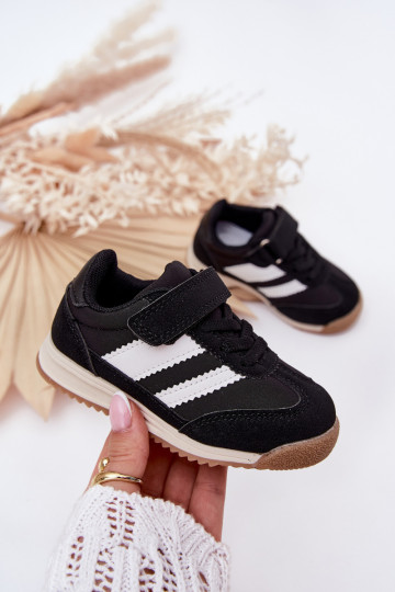 Baskets pour enfants baskets avec attaches adhésives couleur noire Viona