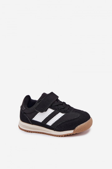 Kinder-Sneaker Turnschuhe mit Klebeverschlüssen schZuarze Farbe Viona 2