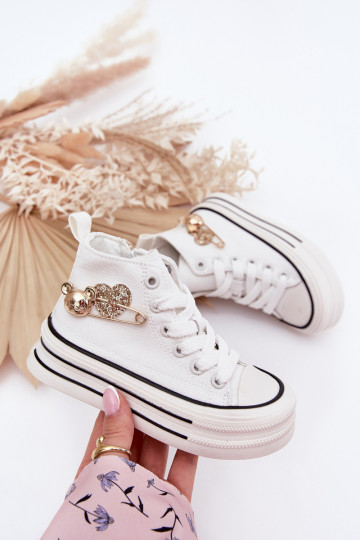 lässige Schuhe Kindisch Groß mit goldenen Details Zueiße Farbe Elvena