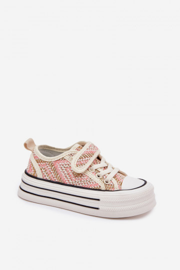 Kindisch lässige Schuhe mit Klebeverschlüssen pinke Farbe Zelina 2