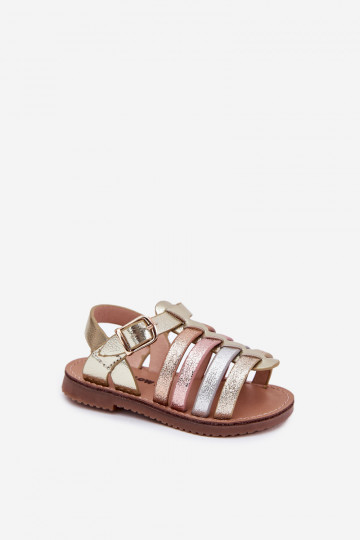 sandalen Kinderen Kinderen van ecoleer gouden kleur Het heeftriana 2