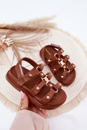 Kindersandalen met gouden details, bruin "Lunessa"