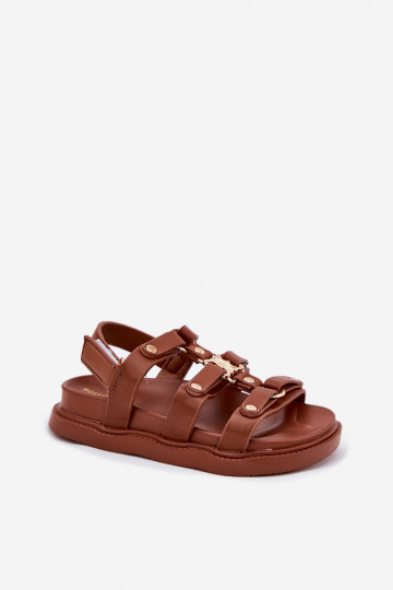 Sandales pour enfants avec détails dorés, couleur marron "Lunessa" 2