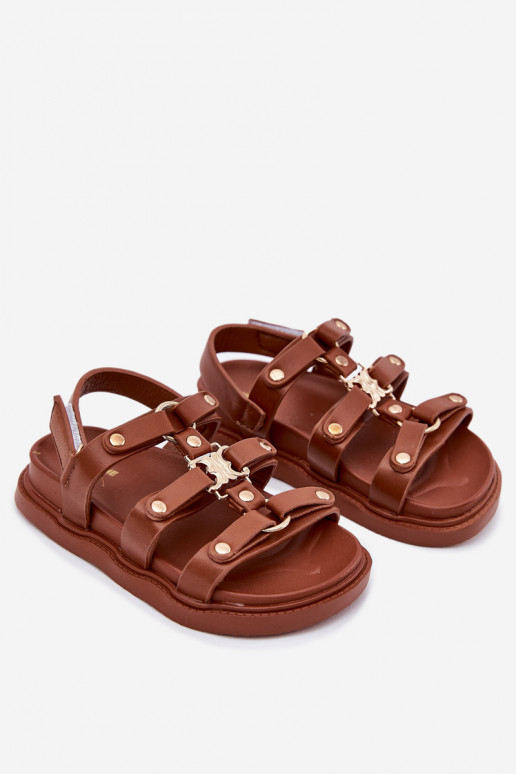 Kinderen sandalen Ze gouden kleurm Detalem bruine kleur Lunessa
