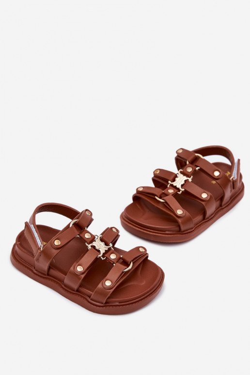 Kinderen sandalen Ze gouden kleurm Detalem bruine kleur Lunessa