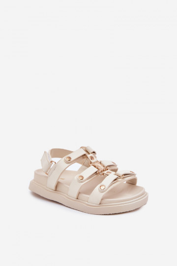 Kinder Sandalen in gold mit sandfarbenen Details Lunessa 2