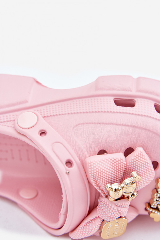 Slippers Kinderen Kinderen LichtgeInicht pantoffels met linten I Ozdobami roze Selvana Slippers Kinderen Kinderen LichtgeInicht pantoffels met linten I Ozdobami roze Selvana