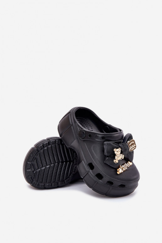 Hausschuhe Kindisch Kindisch Leichte Hausschuhe mit Bändern I Ozdobami schZuarze Farbe Selvana Hausschuhe Kindisch Kindisch Leichte Hausschuhe mit Bändern I Ozdobami schZuarze Farbe Selvana