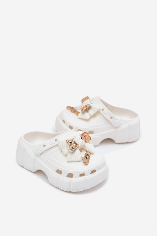 Slippers Kinderen Kinderen LichtgeInicht pantoffels met linten I Ozdobami Initte kleur Selvana Slippers Kinderen Kinderen LichtgeInicht pantoffels met linten I Ozdobami Initte kleur Selvana