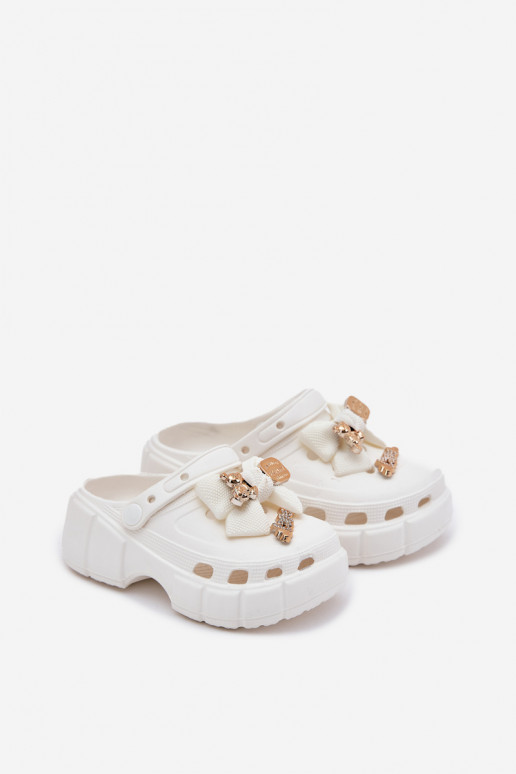 Slippers Kinderen Kinderen LichtgeInicht pantoffels met linten I Ozdobami Initte kleur Selvana Slippers Kinderen Kinderen LichtgeInicht pantoffels met linten I Ozdobami Initte kleur Selvana