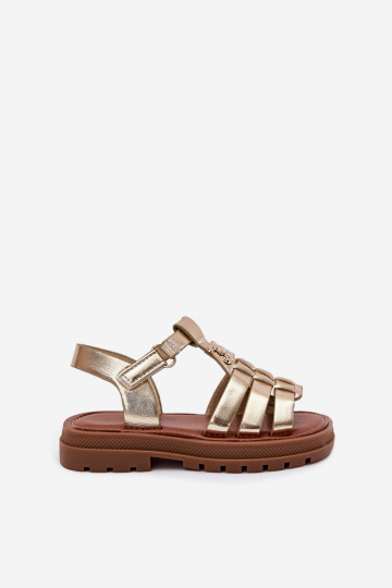 Kinderen sandalen met decoratieve details in goudkleur 2