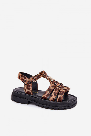 Sandales pour enfants avec détails décoratifs et motifs léopard 2