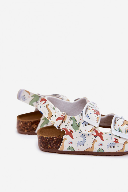 Kindersandalen Op een kurkzool met gespen Dinosaurussen Verschillende kleuren Thessa