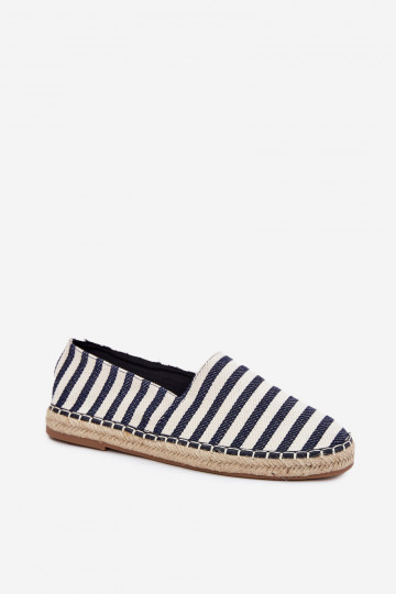 Mâle espadrilles Z  avec des bandes bleu foncé Kerenz