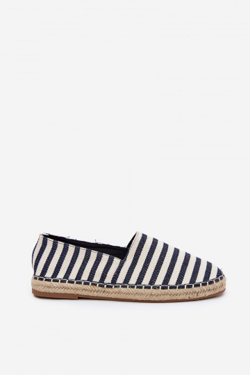 Mâle espadrilles Z  avec des bandes bleu foncé Kerenz 2