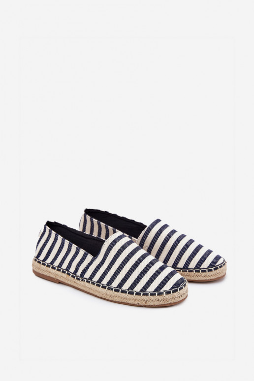 Mâle espadrilles Z  avec des bandes bleu foncé Kerenz Mâle espadrilles Z  avec des bandes bleu foncé Kerenz