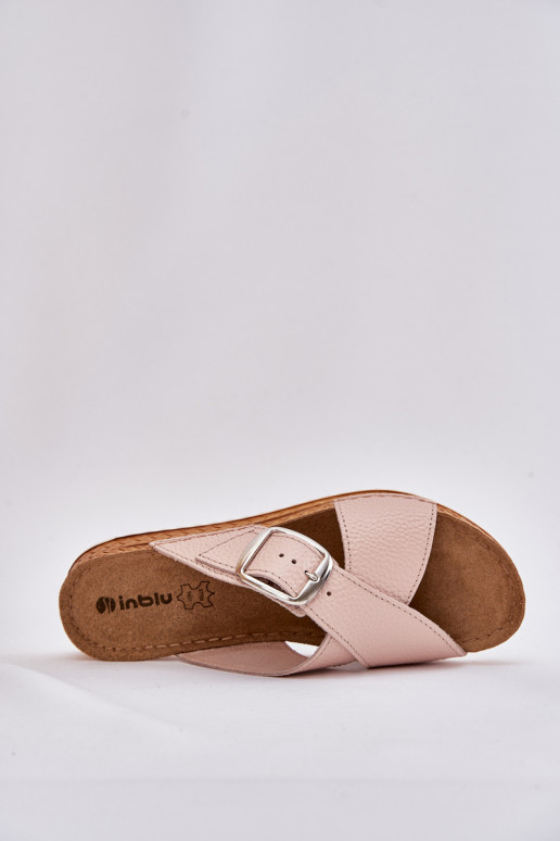 Lederhausschuhe Feminin mit Schnallen Inblu VO0004GU pinke Farbe