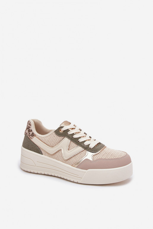 Sneakers Stilvollllschuhe Feminin mit einer Plattform mit Leopardenfellmuster Beige Kelsia Sneakers Stilvollllschuhe Feminin mit einer Plattform mit Leopardenfellmuster Beige Kelsia