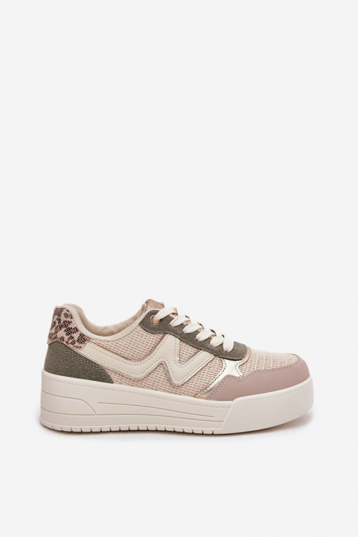 Sneakers Stilvollllschuhe Feminin mit einer Plattform mit Leopardenfellmuster Beige Kelsia Sneakers Stilvollllschuhe Feminin mit einer Plattform mit Leopardenfellmuster Beige Kelsia