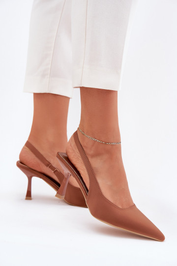 Sandales pour femmes avec des talons fins marron Lunira