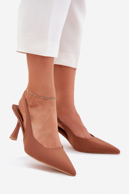Sandales pour femmes avec des talons fins marron Lunira