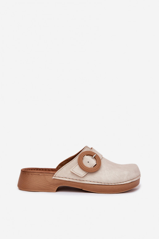 Slippers Klompen Dames met gespen Inblu TF000001 beige Slippers Klompen Dames met gespen Inblu TF000001 beige