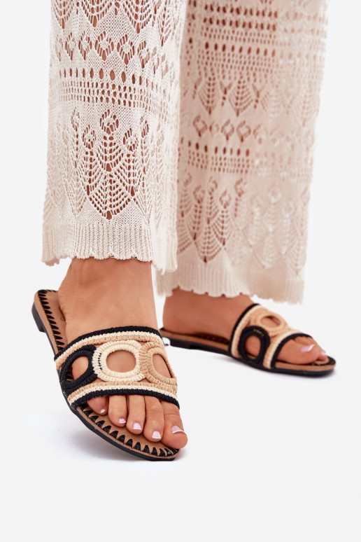 SzydełkoZue Damenhausschuhe mit breiten Absätzen schZuarze Farbe Nirina SzydełkoZue Damenhausschuhe mit breiten Absätzen schZuarze Farbe Nirina