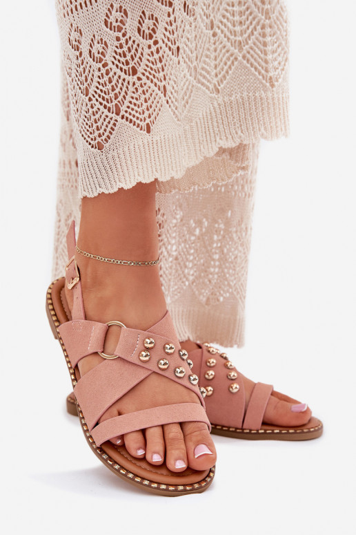 Damensandalen mit breiten Absätzen Ze goldene Farbemi Stollen pinke Farbe Zanira Damensandalen mit breiten Absätzen Ze goldene Farbemi Stollen pinke Farbe Zanira