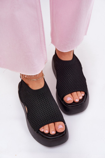 Sandales pour femmes avec une plateforme couleur noire Kavira