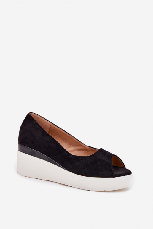 Damensandalen Auf einem Keil Z aus Öko-INildlederu schZuarze Farbe Velira