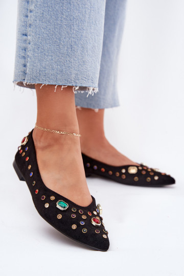 Ballerines Féminin Décoré Kryształkami couleur noire Valena