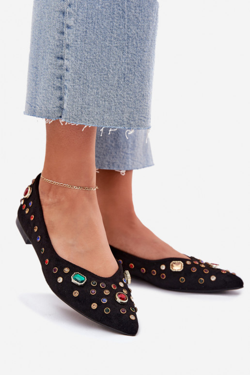 Ballerines Féminin Décoré Kryształkami couleur noire Valena