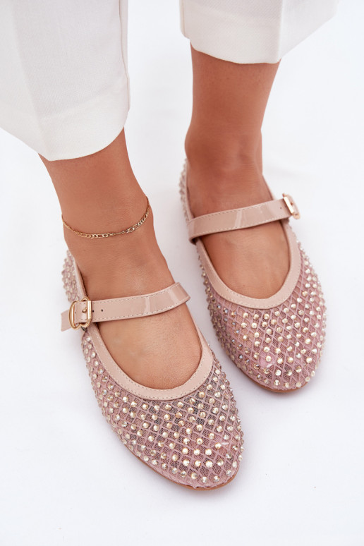 Décoré Ballerines Féminin avec des sangles I avec boucles beige Avirae