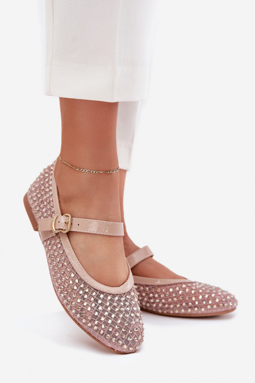 Décoré Ballerines Féminin avec des sangles I avec boucles beige Avirae