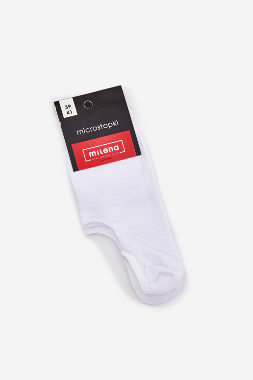 Damensocken MicroFußzeilen BaZuełniane Glatt Zueiße Farbe